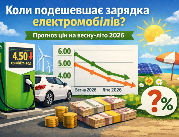 Коли подешевшає зарядка електромобілів? Прогноз цін на весну-літо 2026
